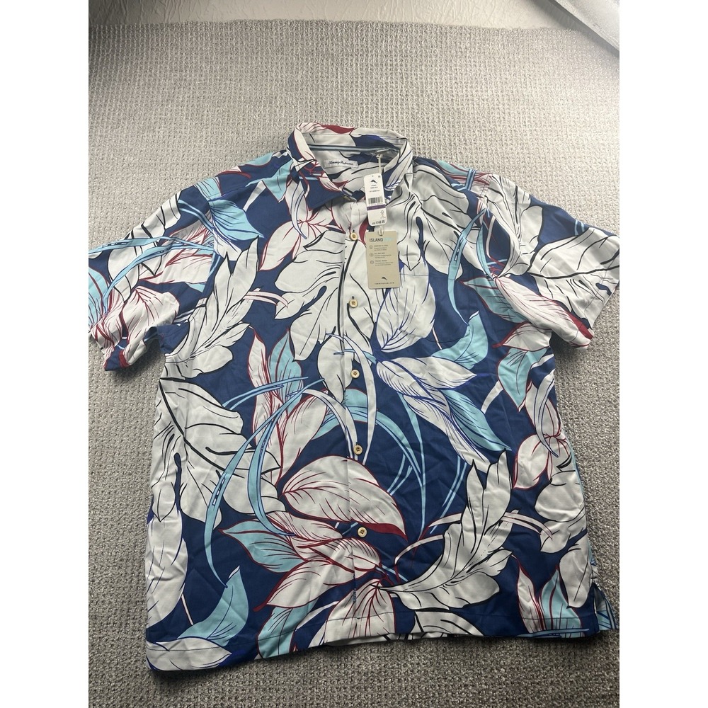 Tommy Bahama Fronds Isles Hawaiian Shirt Silk Blend Floral Island Zone‎ XXL NWT